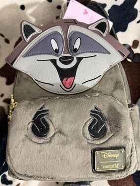 Disney Plush Gray Raccoon  loungefly